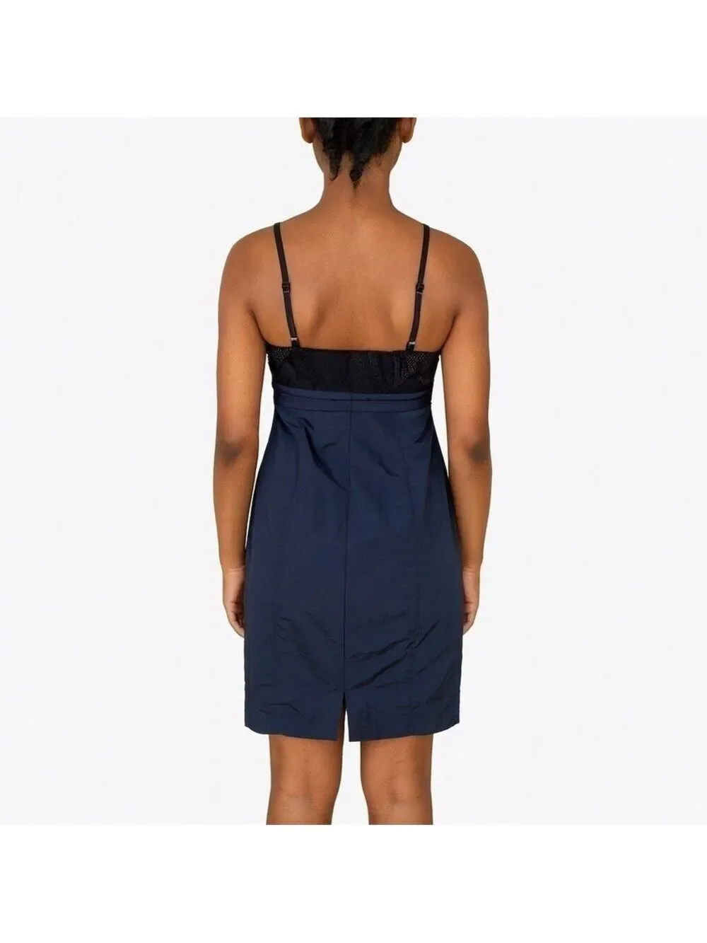 MARC NEW YORK by Andrew Marc Navy w/ Black Lace Trim Cocktail Dress Size 4